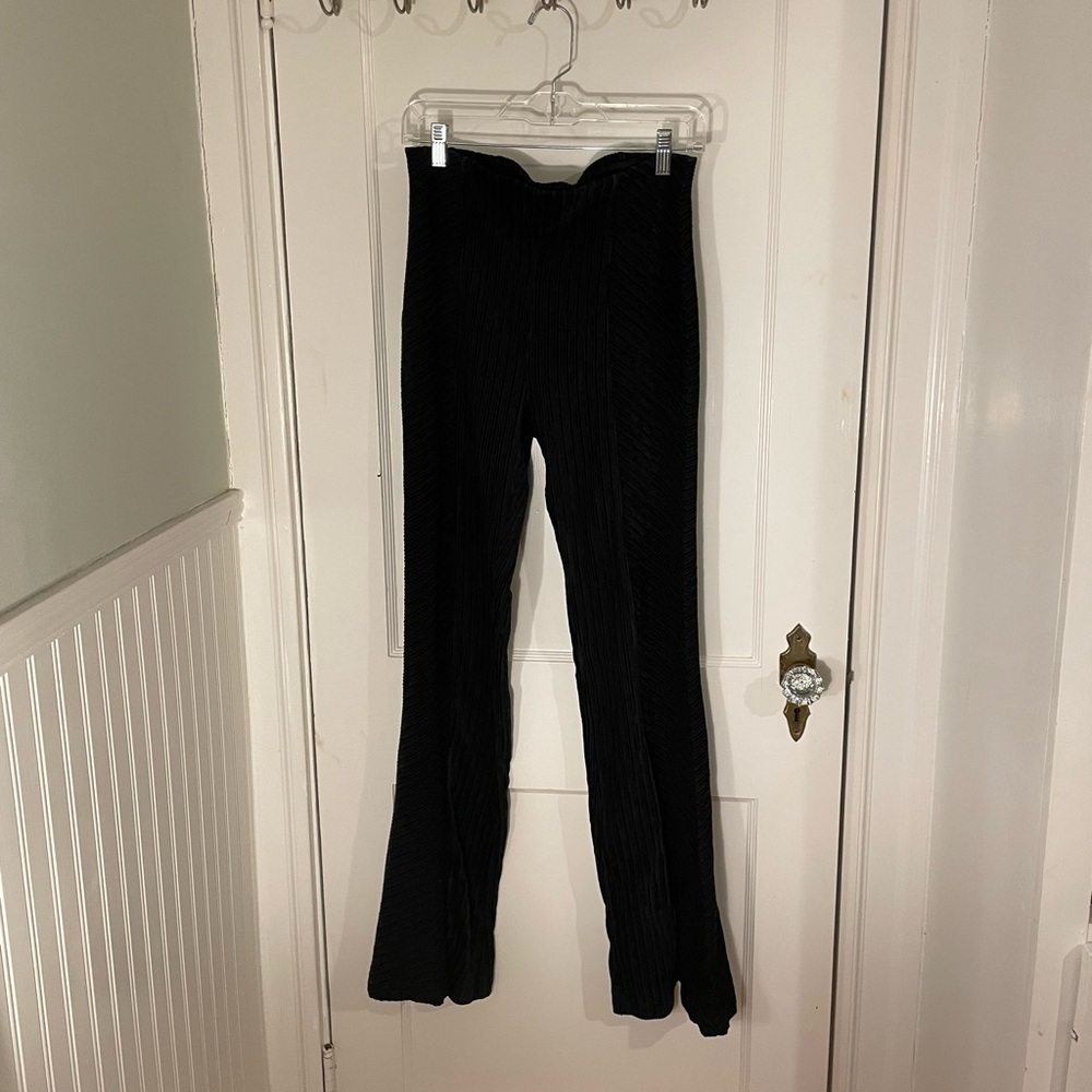 Free People Black Velvet Pull-On Flares